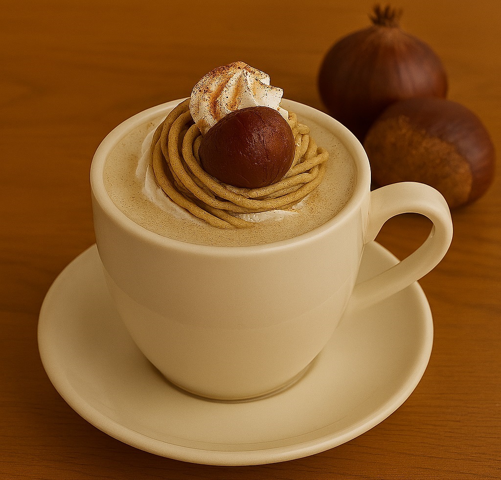 栗のほうじ茶ラテ