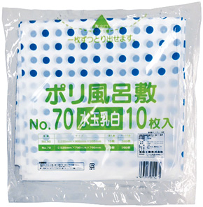 ポリ風呂敷　＃７０　水玉乳白　１０枚入　１０枚入