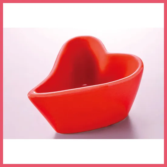 【個人宅・沖縄不可】デザート容器･陶器　ハート型ココット（小）赤　１２０個入【直送品：Ｂ】