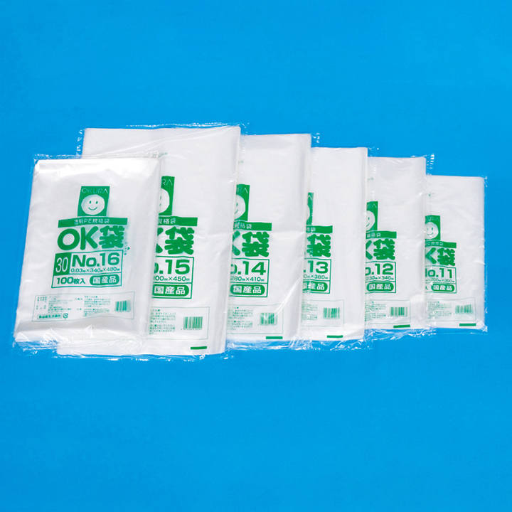 ＯＫ袋（0.03mm）　１２号紐付　１００枚入