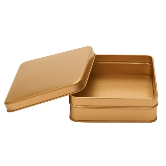 【個人宅・北海道・沖縄不可】Ｃａｎｄｙ缶　スクエア缶　サテンゴールド　６０個入【直送品：Ｚ－Ｃ】
