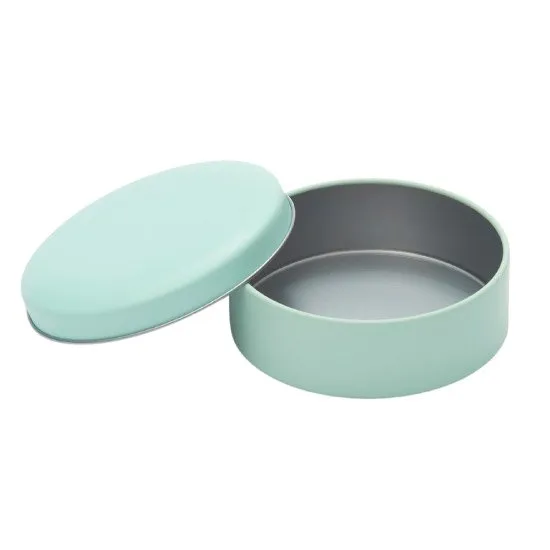 【個人宅・北海道・沖縄不可】Ｃａｎｄｙ缶　ラウンド缶　ミントブルー　１５０個入【直送品：Ｚ－Ｃ】