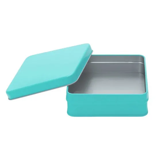 【個人宅・北海道・沖縄不可】Ｃａｎｄｙ缶　スクエア缶　アクアブルー　６０個入【直送品：Ｚ－Ｃ】