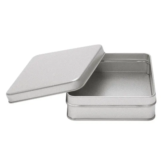 【個人宅・北海道・沖縄不可】Ｃａｎｄｙ缶　スクエア缶　サテンシルバー　６０個入【直送品：Ｚ－Ｃ】
