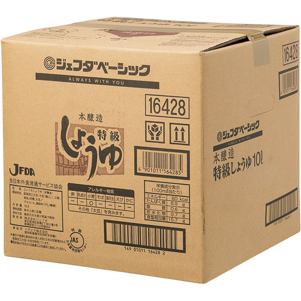 ジェフダベーシック）本醸造特級こいくち醤油　10L