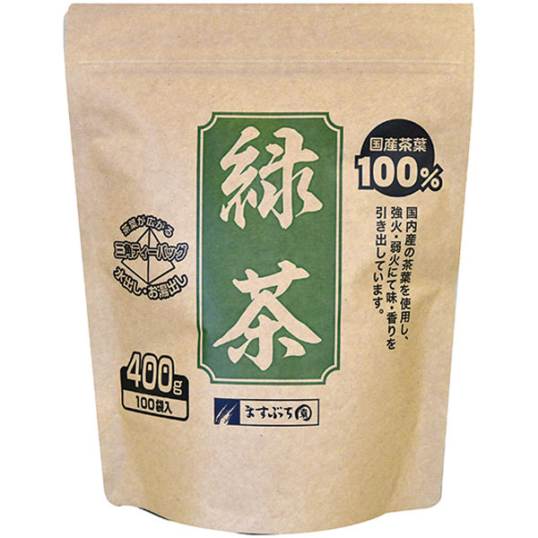 ますぶち園）国産茶葉100%緑茶三角ティーバッグ　400g（4g×100パック入）