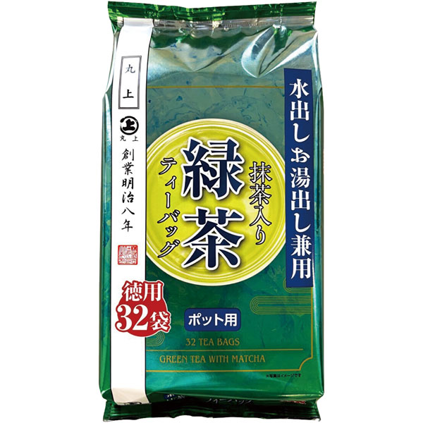 【新商品】丸上）ポット用抹茶入り緑茶ティーバッグ 32p　3g×32袋入