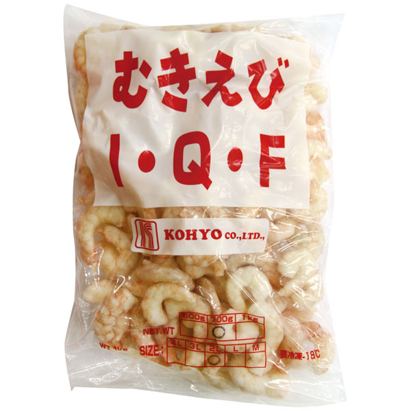 輸入）生ムキ海老 2L（80/120）　NET700g（約120～180尾入）