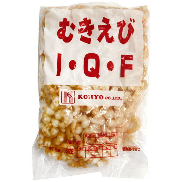 輸入）色だしムキ海老 L（100／200）　NET700g（約150～300尾入）