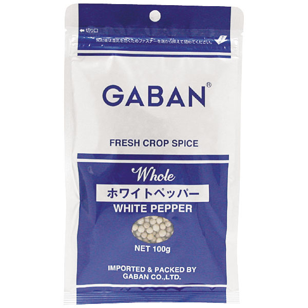 ギャバン）ホワイトペッパー（ホール）　100g