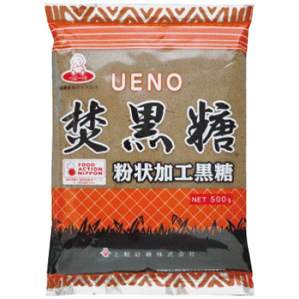 上野砂糖）粉黒砂糖　５００ｇ
