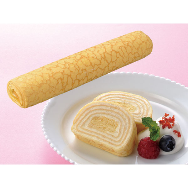 味の素冷凍食品）フリーカットケーキ ミルクレープロール（プレーン）　275g（カットなし）