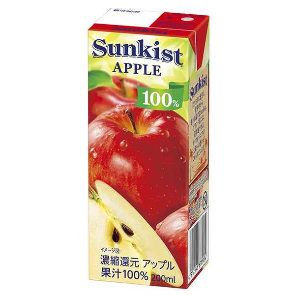 【新商品】森永乳業）サンキスト１００％アップル（プリズマ）（２００ｍｌ）