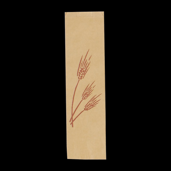 ４９９１　フランスパン紙袋　麦の穂（茶）　＃７４　ワイド　５０枚入