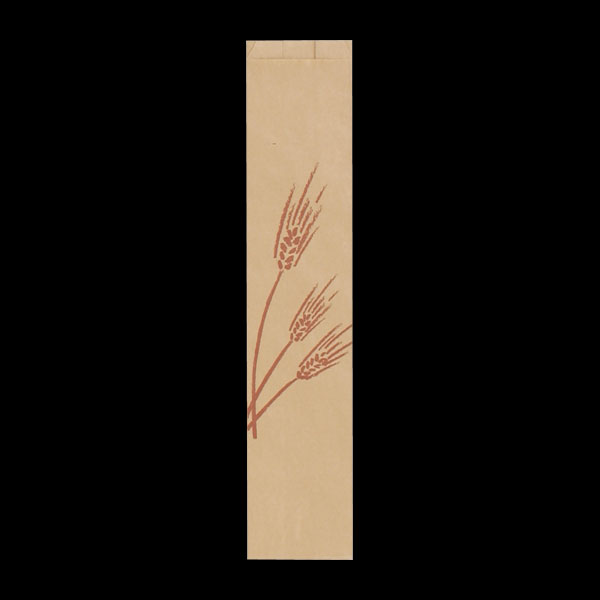 ４６７３　フランスパン紙袋　麦の穂（茶）　＃７５　小　５０枚入