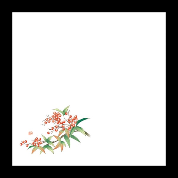 耐油天紙　４寸　南天（１２～１月）　１００枚入