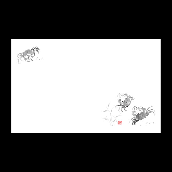 テーブルマット尺３＃１０６　沢がに（墨絵）　１００枚入
