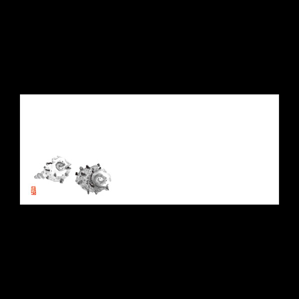 テーブルマットおてもと＃３１０１　さざえ（墨絵）　１００枚入