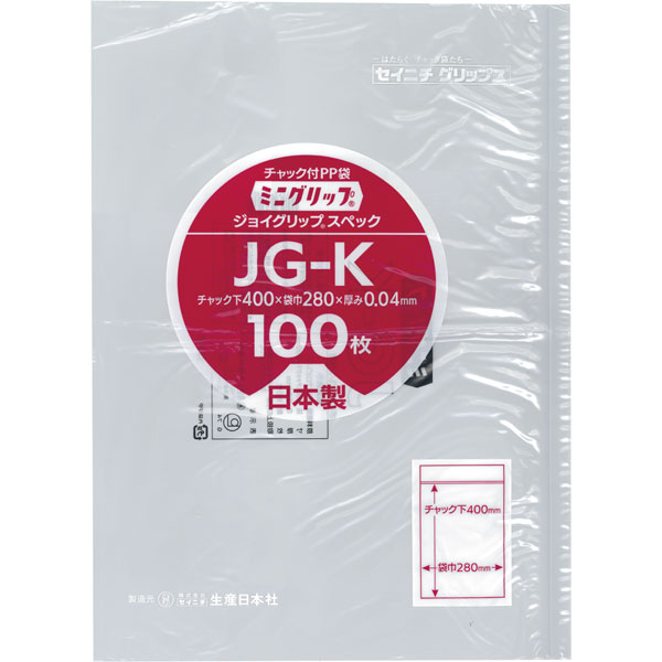 ミニグリップ　ＪＧ－Ｋ　透明　１００枚入