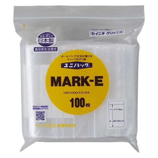 チャック付袋　ユニパック　マーク　０．０４タイプ　ＭＡＲＫ－Ｅ　１００枚入