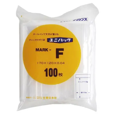 チャック付袋　ユニパック　マーク　０．０４タイプ　ＭＡＲＫ－Ｆ　１００枚入