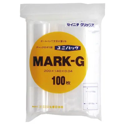 チャック付袋　ユニパック　マーク　０．０４タイプ　ＭＡＲＫ－Ｇ　１００枚入