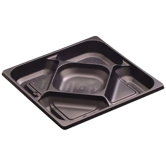 弁当容器　饗膳　７０　中皿７　黒　５０枚入【本体・蓋　別売り】