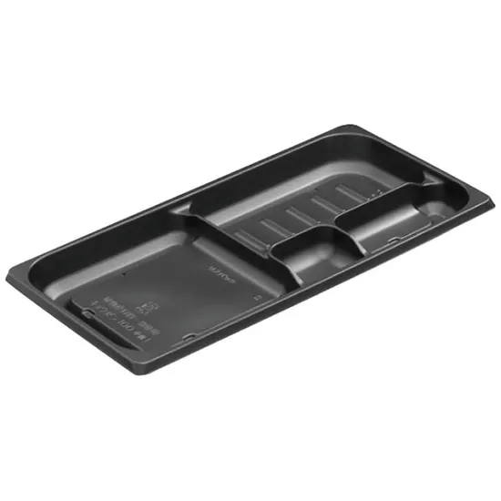 弁当容器　饗膳　１００　中皿１　黒　５０枚入【本体・蓋　別売り】