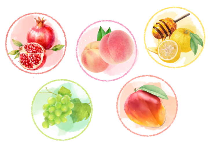 イラスト（商品フレーバーのフルーツ）