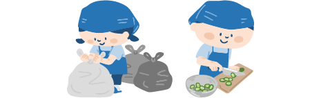 調理&清掃イラスト