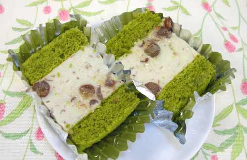 カステラサンド抹茶ババロア
